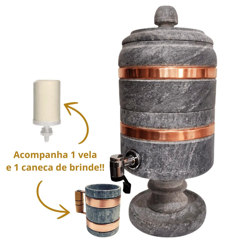 FILTRO DE PEDRA SABÃO + BRINDES ESPECIAL